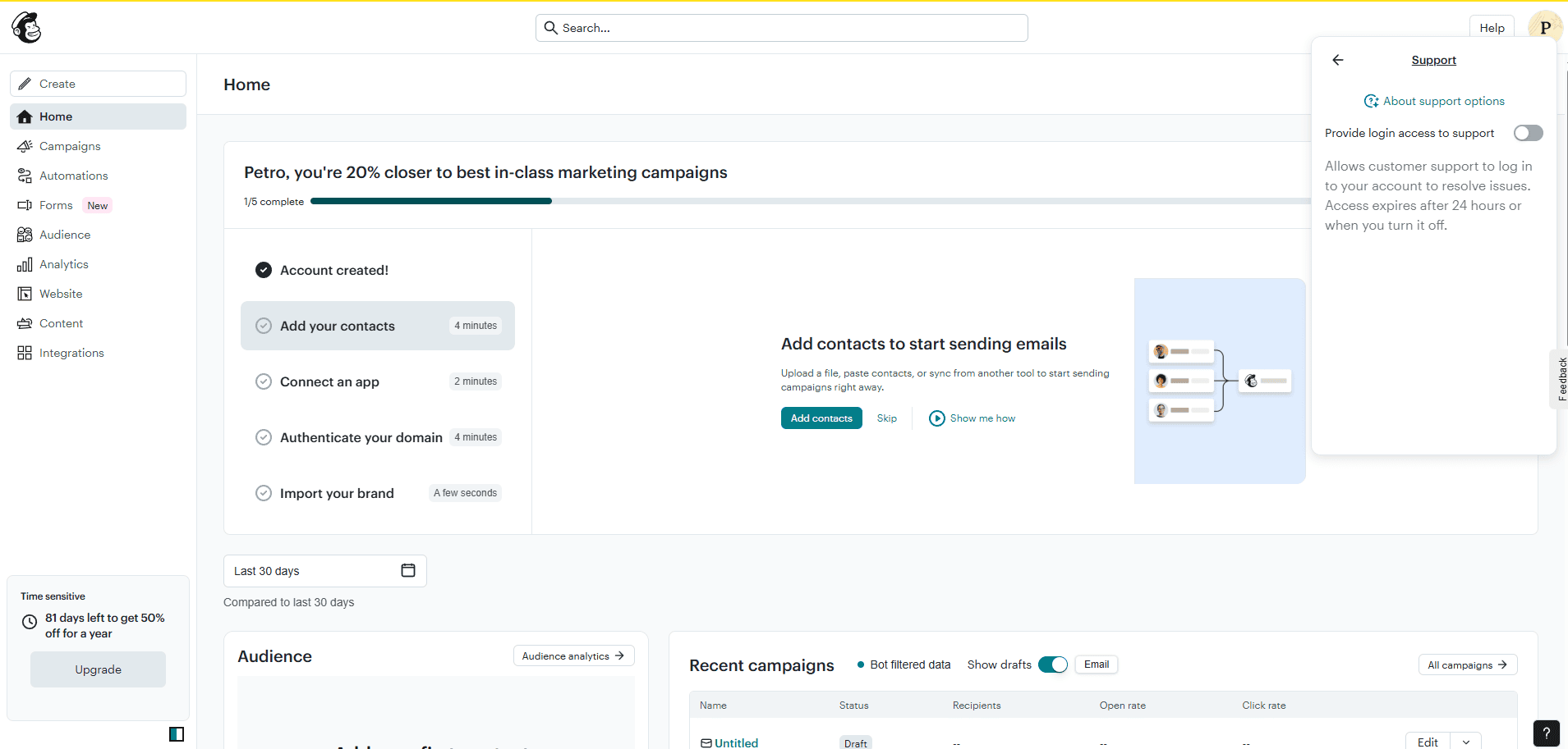 Mailchimp’s customer support assistance access Mailchimp’s customer support assistance access