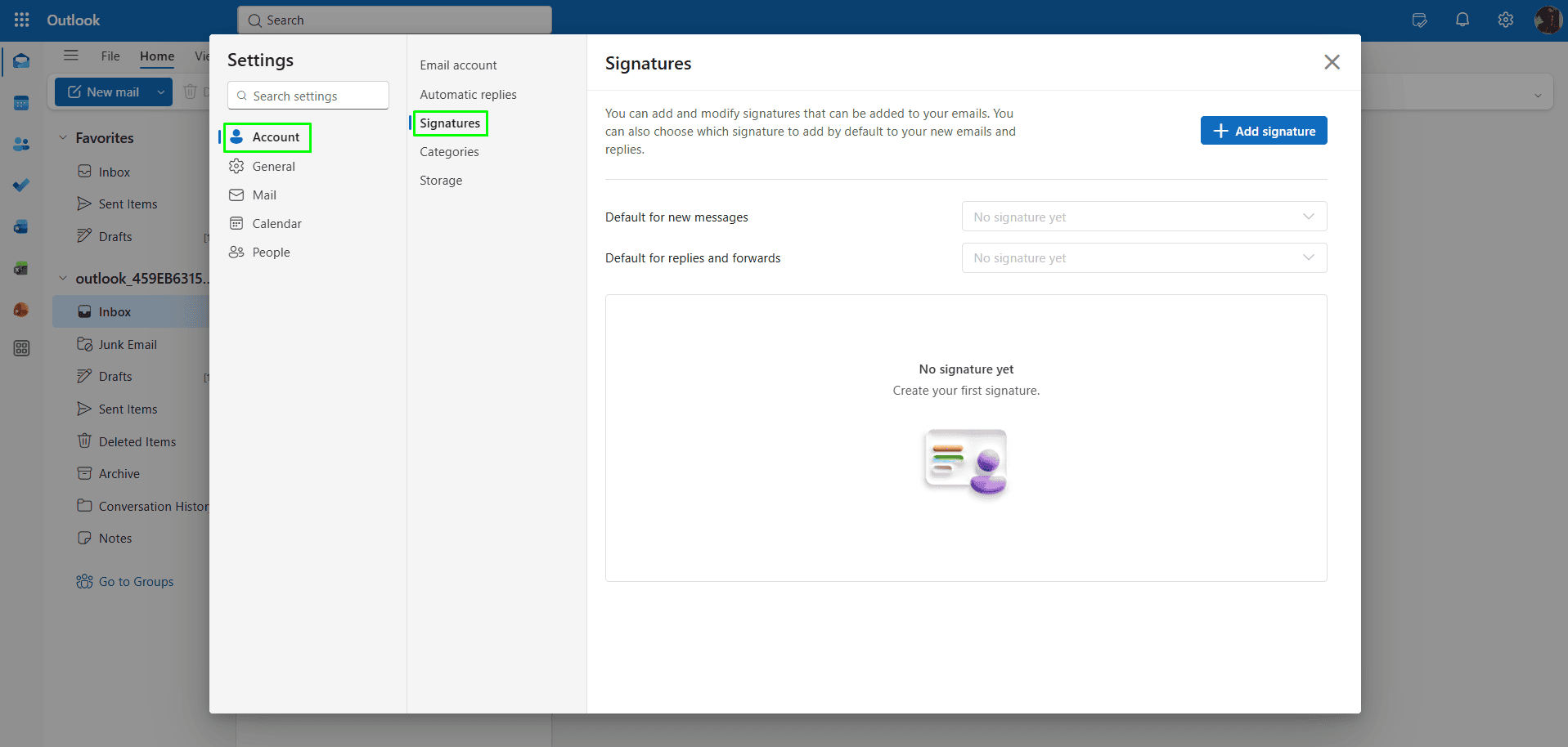 Configuraci&oacute;n de firmas en Outlook