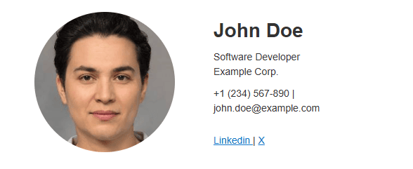 Ejemplo de firma de email
