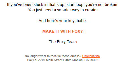 Example of text link CTA