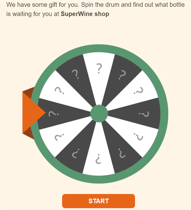 Example of gamification in interactive CTA