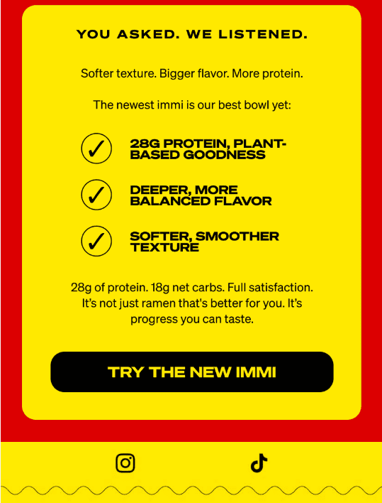 CTA placement at the end of the email