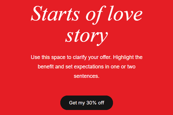 Example of CTA in promotional email