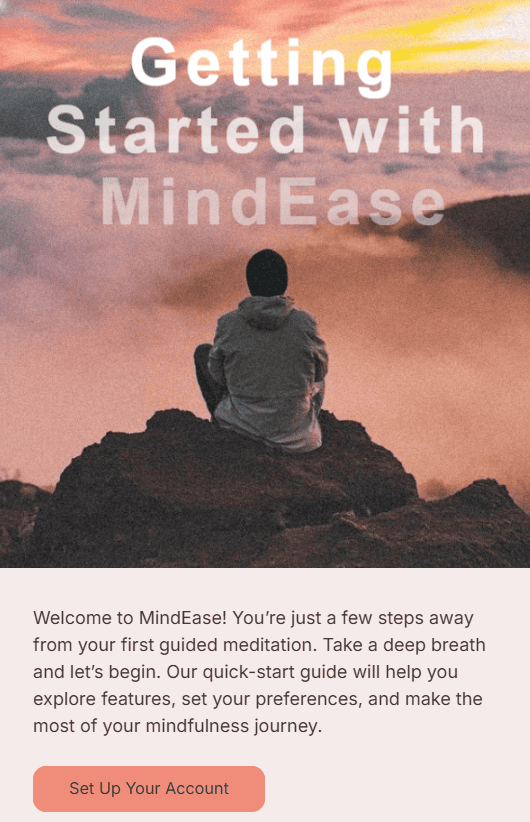 Example of CTA in welcome email