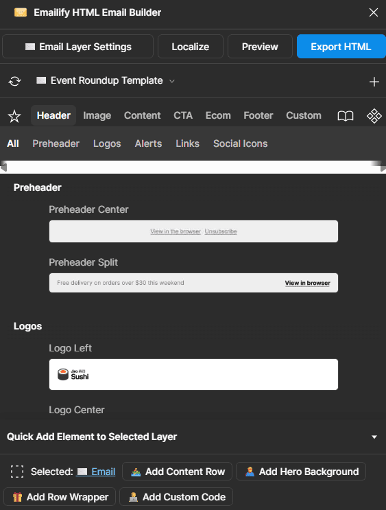 Export an email from Emailify Export an email from Emailify