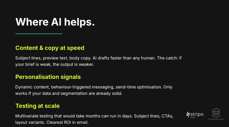 Explanation of how AI helps in email marketing