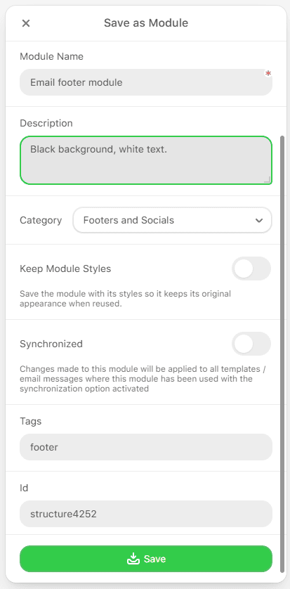 Configurações antes de salvar o módulo Configurações antes de salvar o módulo