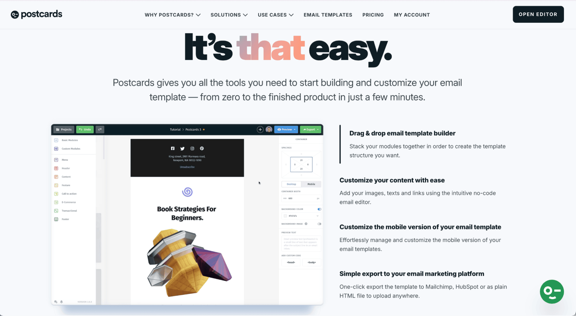 Piattaforma di email marketing Postcards by Designmodo Piattaforma di email marketing Postcards by Designmodo