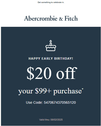 Example of a gift card email Example of a gift card email