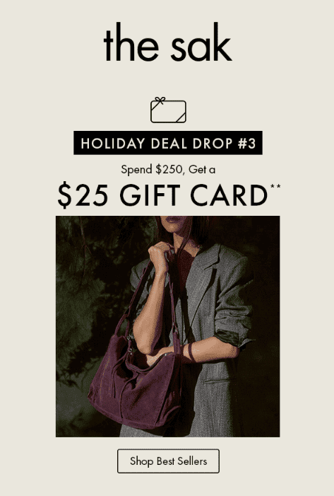 Example of a gift card email Example of a gift card email