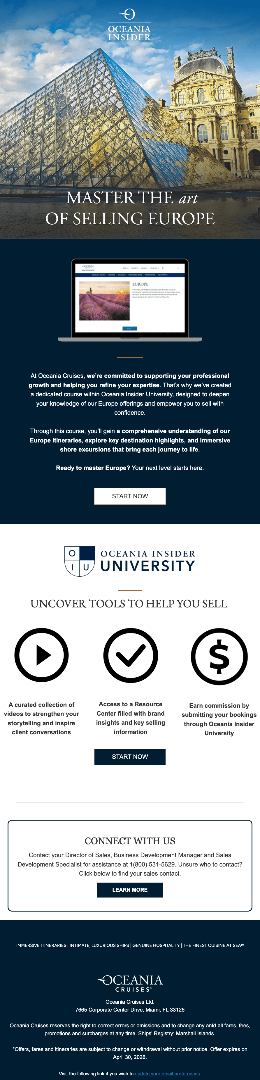 Example of a destination email campaign after rebranding Example of a destination email campaign after rebranding