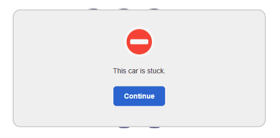 Error message within the game Error message within the game