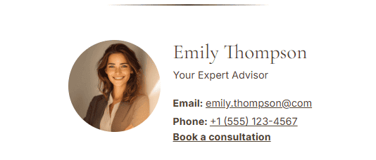 Example of an email signature with clickable links Example of an email signature with clickable links
