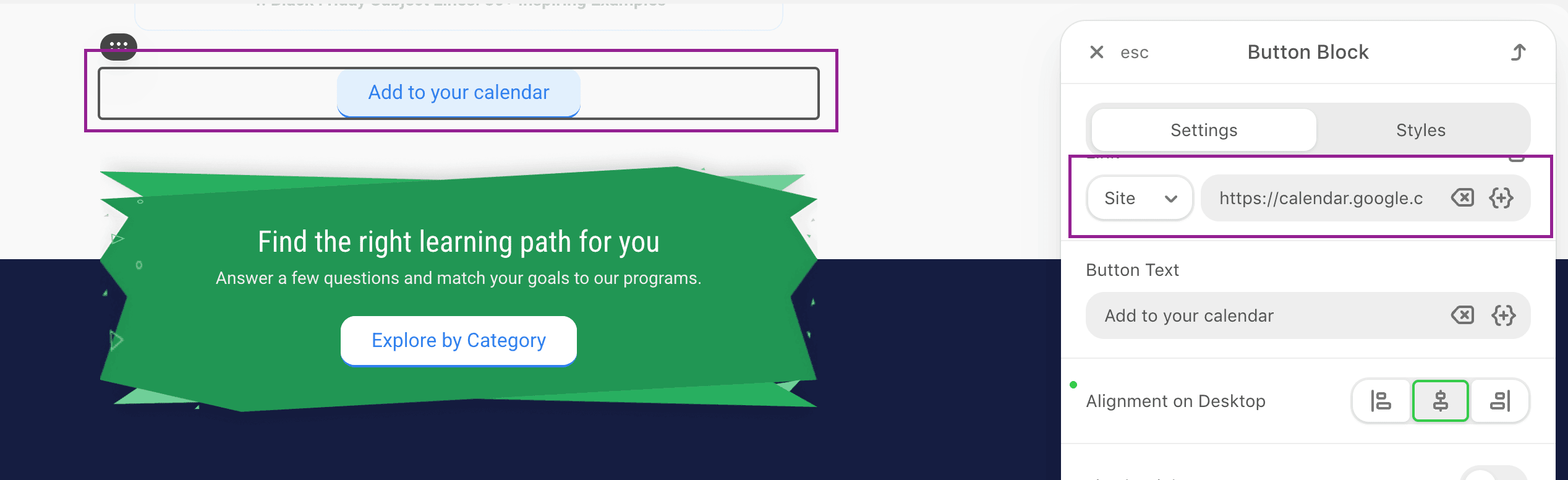 Adding Link to Email Adding Link to Email