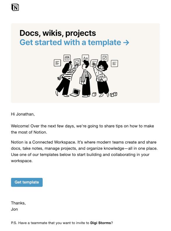 The use case email example