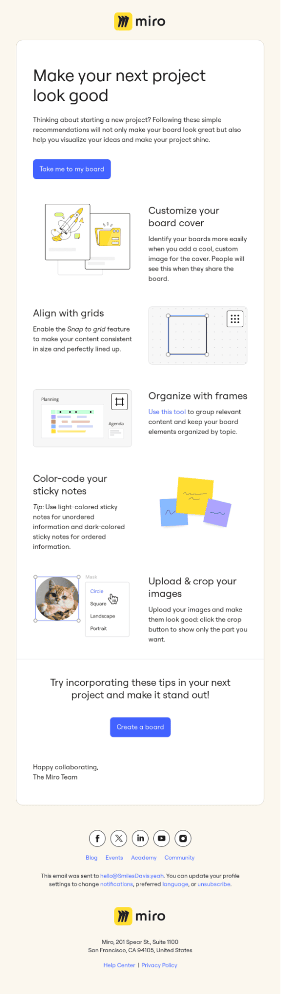 Tips and best practices email example