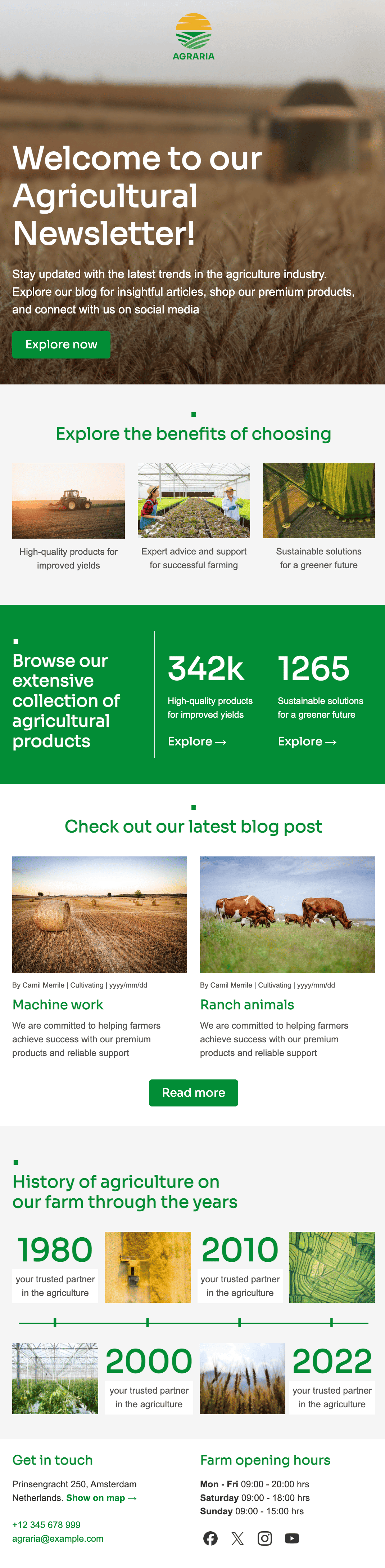 Example of an email template for an agriculture company Example of an email template for an agriculture company