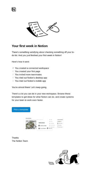 Email example with text-heavy design Email example with text-heavy design