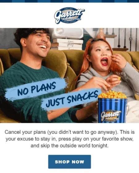 Email example with a single image Email example with a single image