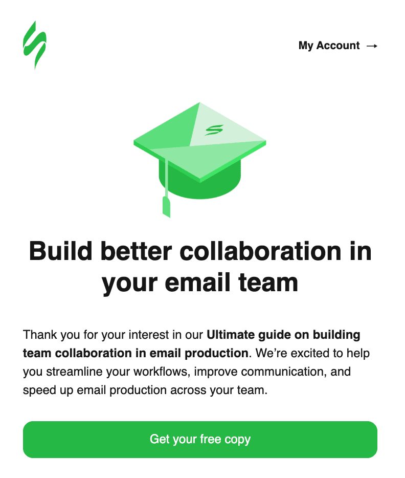 Example of a clear CTA button in an email Example of a clear CTA button in an email