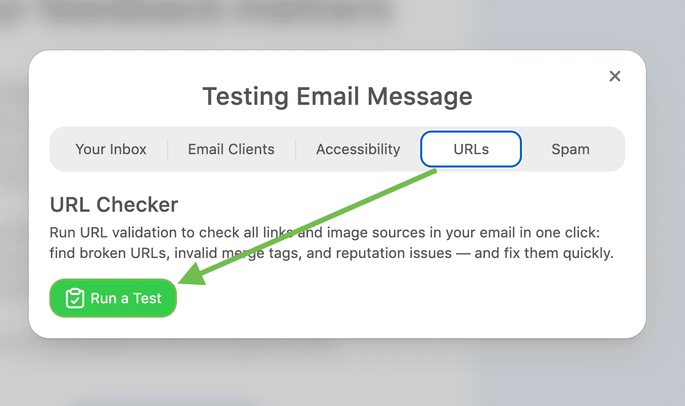 URL Checker inside the Stripo email builder URL Checker inside the Stripo email builder