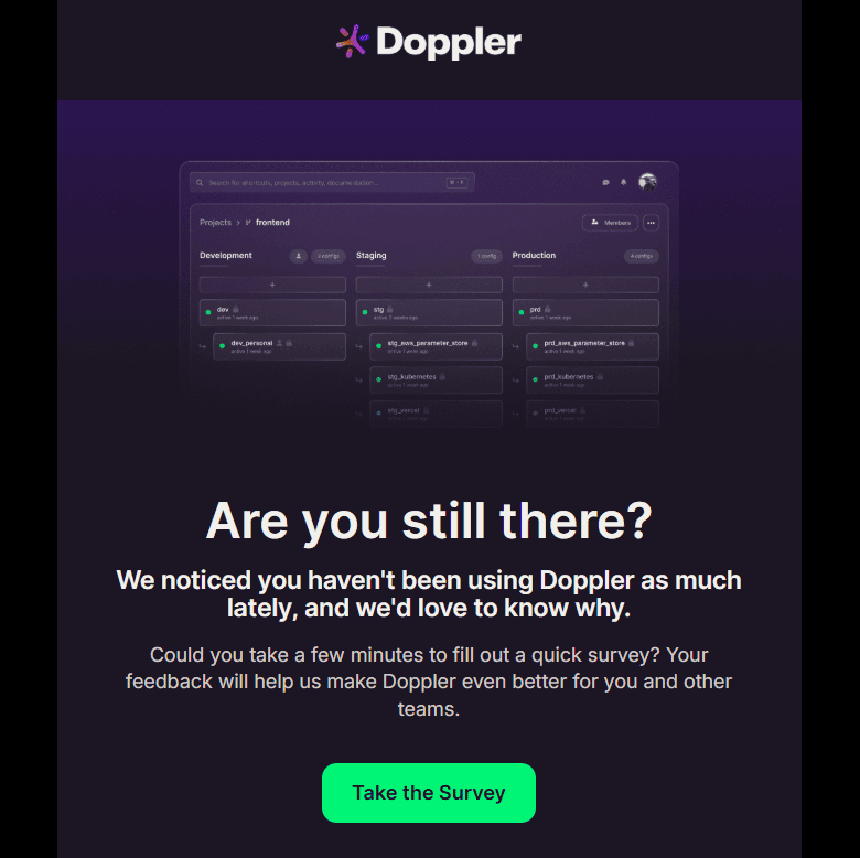 Doppler re-engagement email Doppler re-engagement email