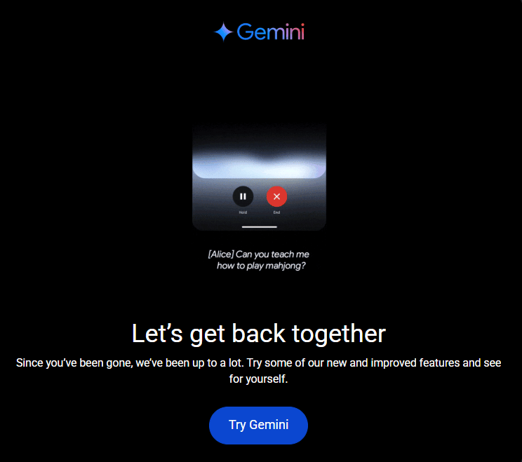 Gemini re-engagement email introducing new and improved product features Gemini re-engagement email introducing new and improved product features