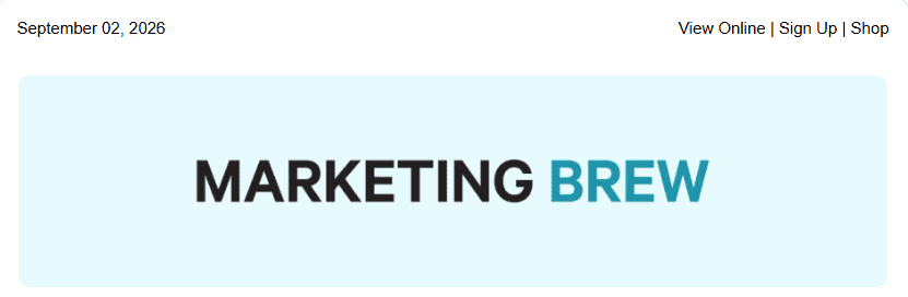 Example of an email digest header