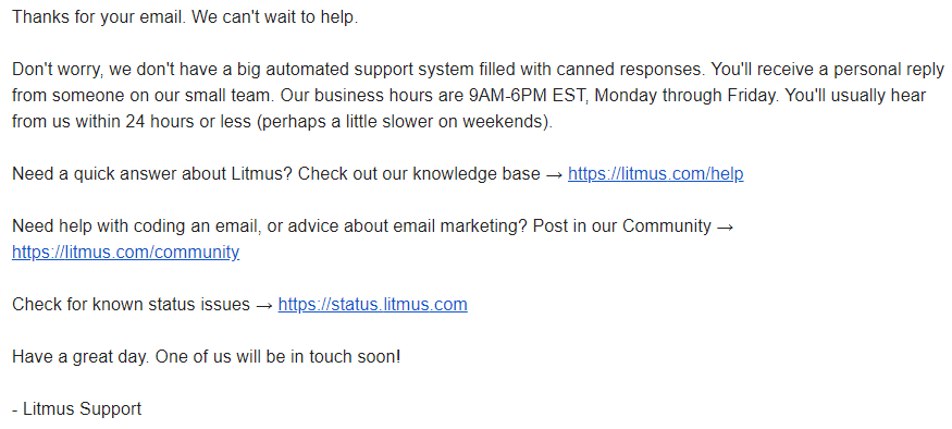 Notification email from Litmus Notification email from Litmus
