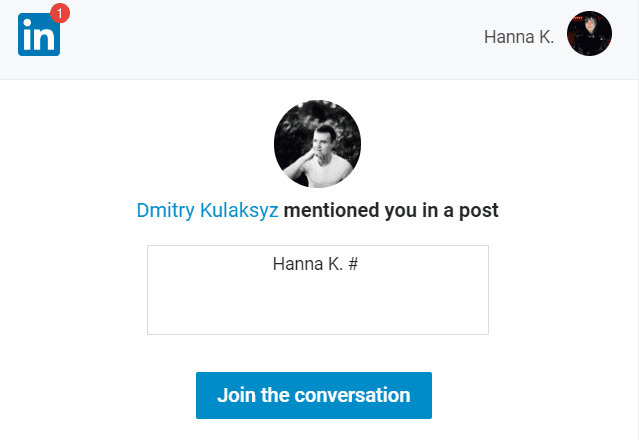 Email notification example by LinkedIn Email notification example by LinkedIn