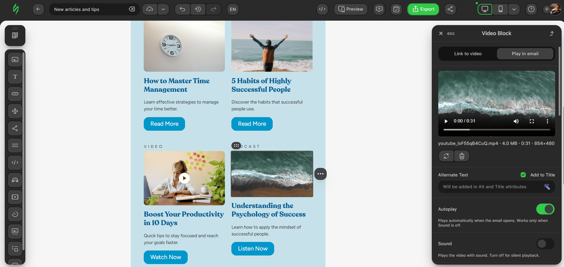 Native video options