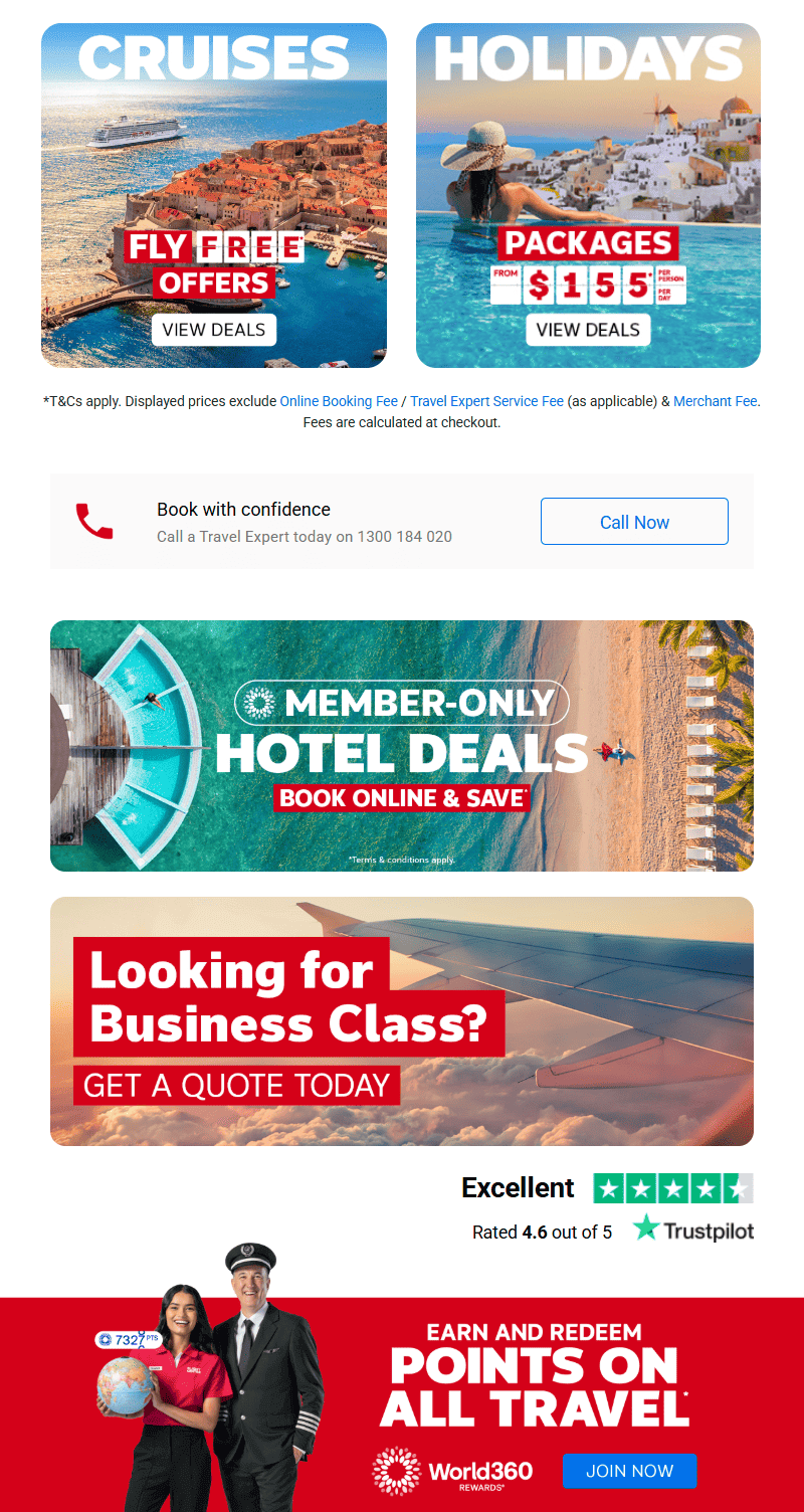 The email’s additional promotional blocks The email’s additional promotional blocks