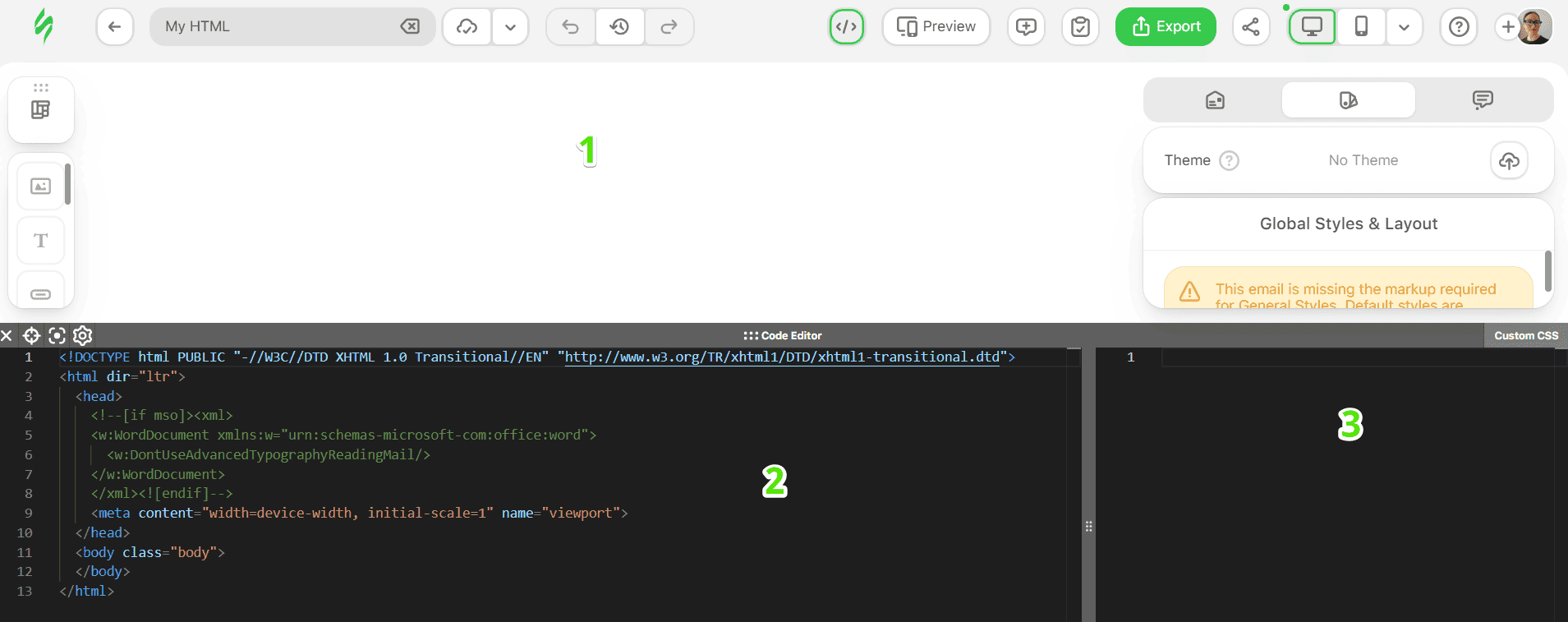 Email preview and Code Editor in Stripo Email preview and Code Editor in Stripo