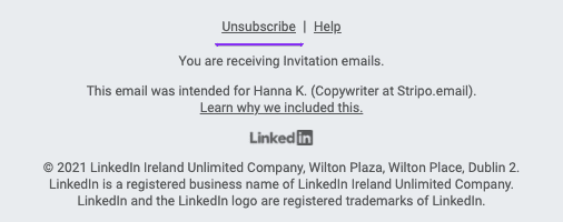 The unsubscribe button in notification emails _ LinkedIn The unsubscribe button in notification emails _ LinkedIn
