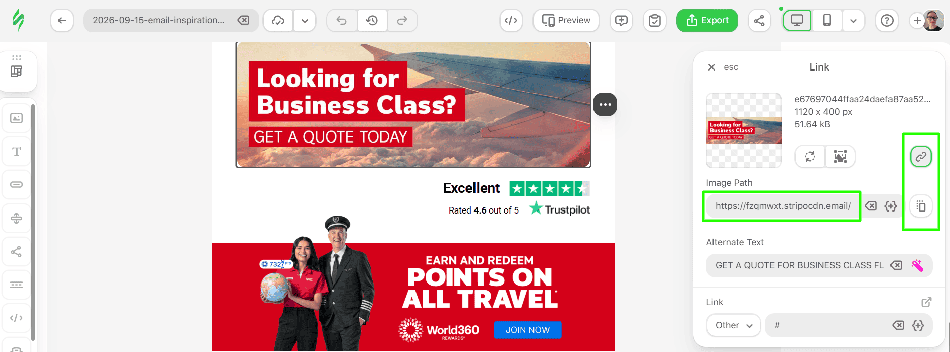 Finding the correct banner URL in Stripo Finding the correct banner URL in Stripo