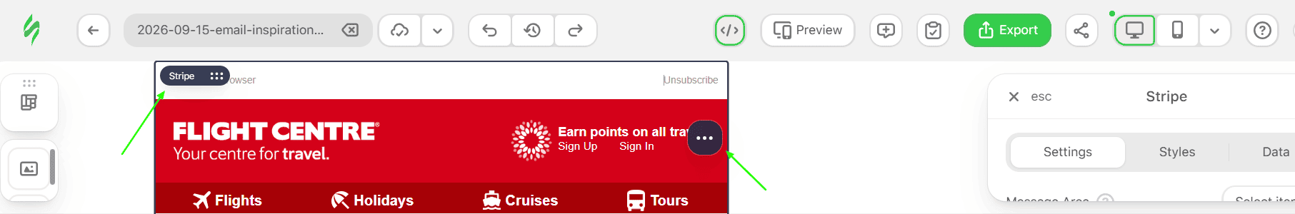 Header recognized as a stripe in Stripo Header recognized as a stripe in Stripo