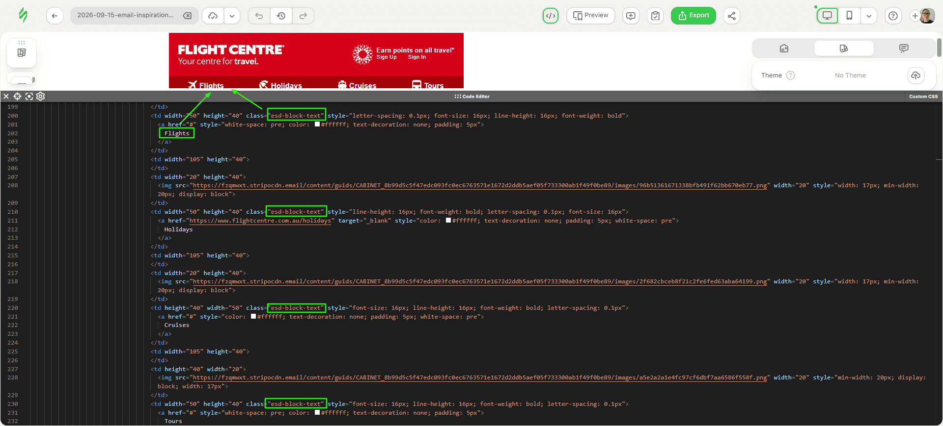 Adapting the navigation menu elements as Text blocks Adapting the navigation menu elements as Text blocks