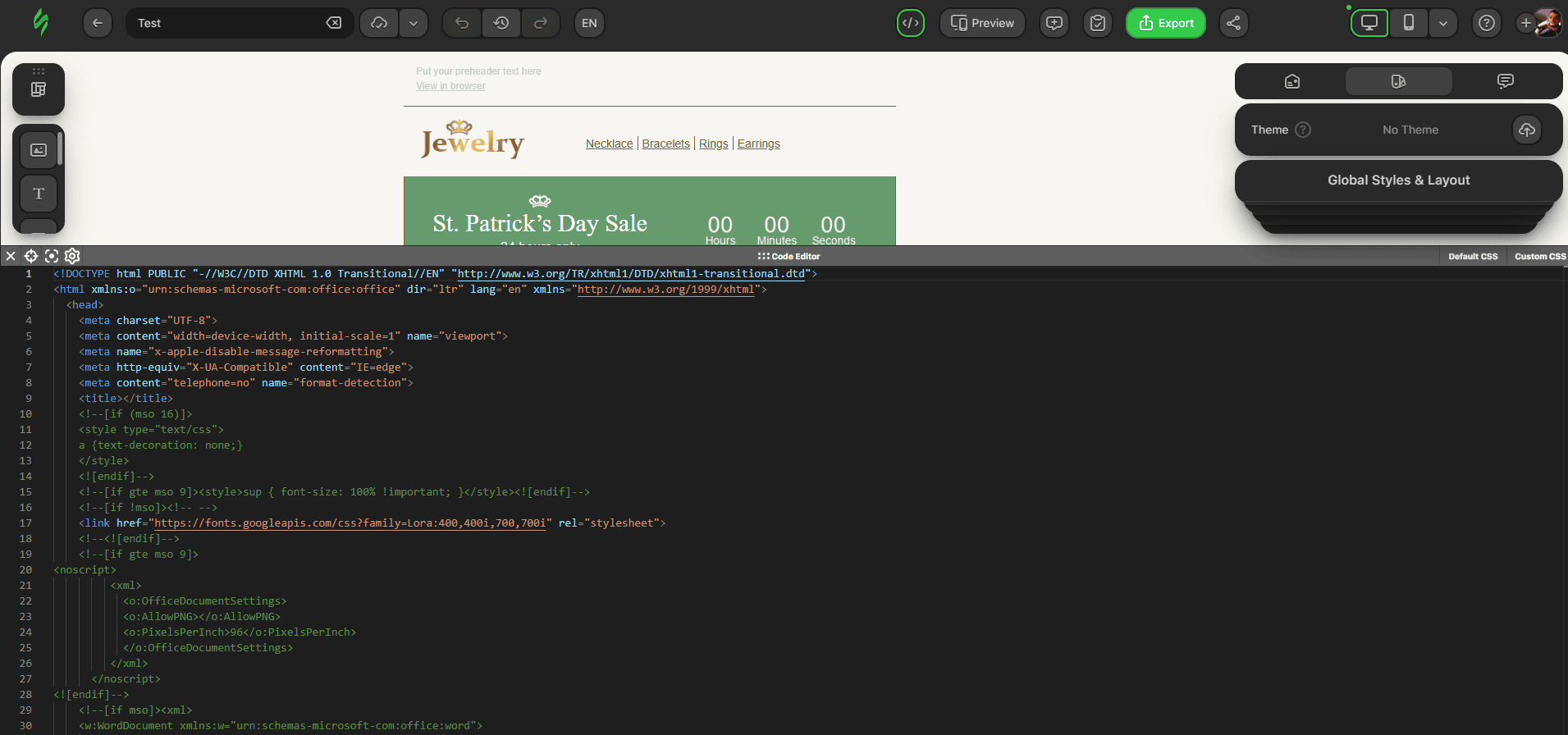 Template code to paste in Pardot
