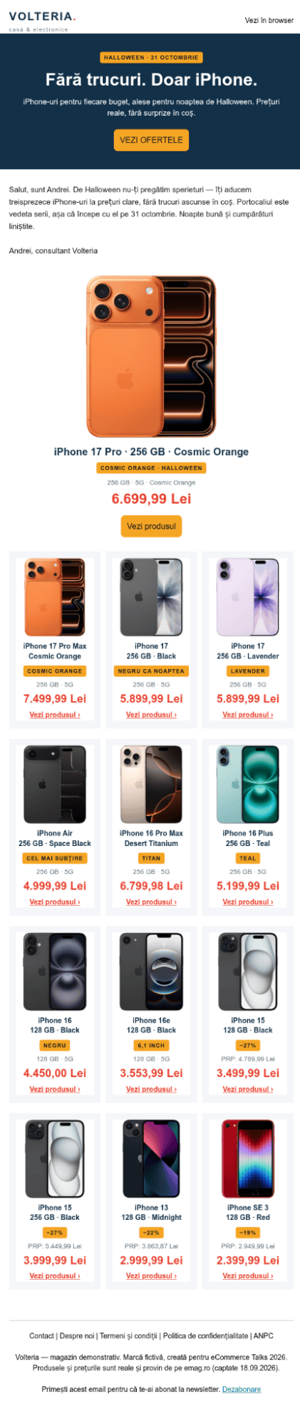 Product promotion created from a brief and a Stripo template