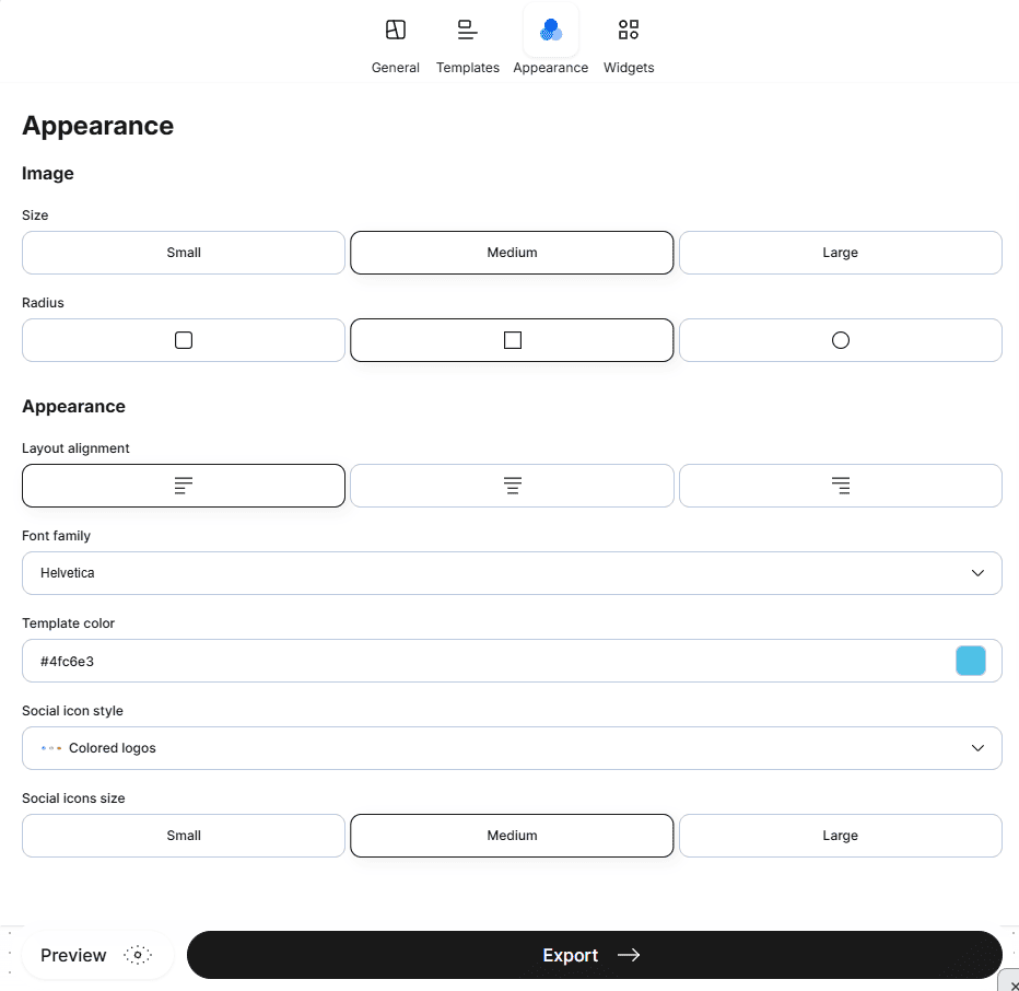 Stripo signature generator _ Appearance tab Stripo signature generator _ Appearance tab