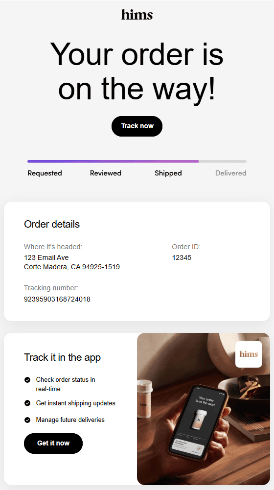 Lien vers l'application de suivi des envois