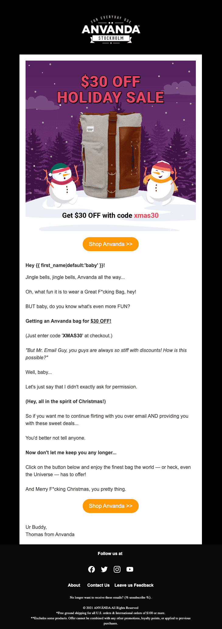 Example of promotional email campaign for eCommerce Example of promotional email campaign for eCommerce
