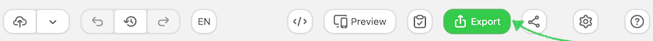 Export in the editor Export in the editor