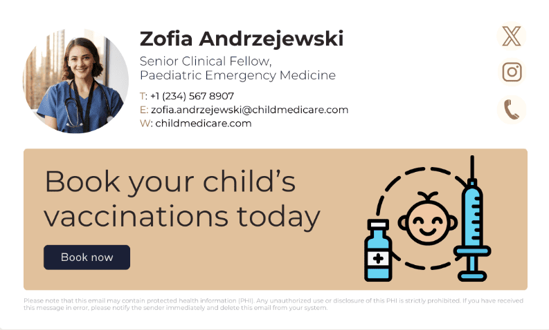 Doctor email signature example Doctor email signature example