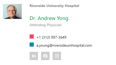 General practitioner email signature example General practitioner email signature example