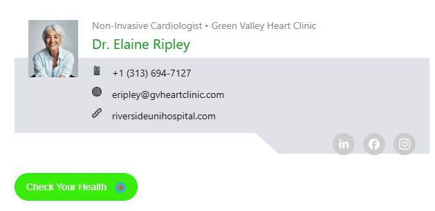 Cardiologist email signature example Cardiologist email signature example