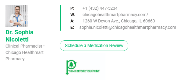 Pharmacist email signature example Pharmacist email signature example