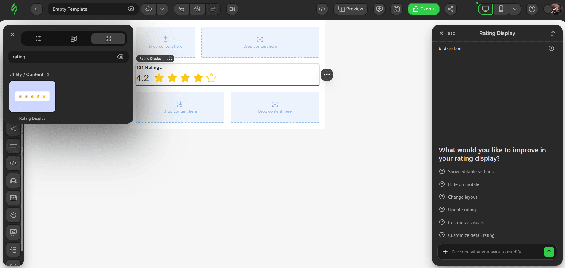 Rating display widget Rating display widget