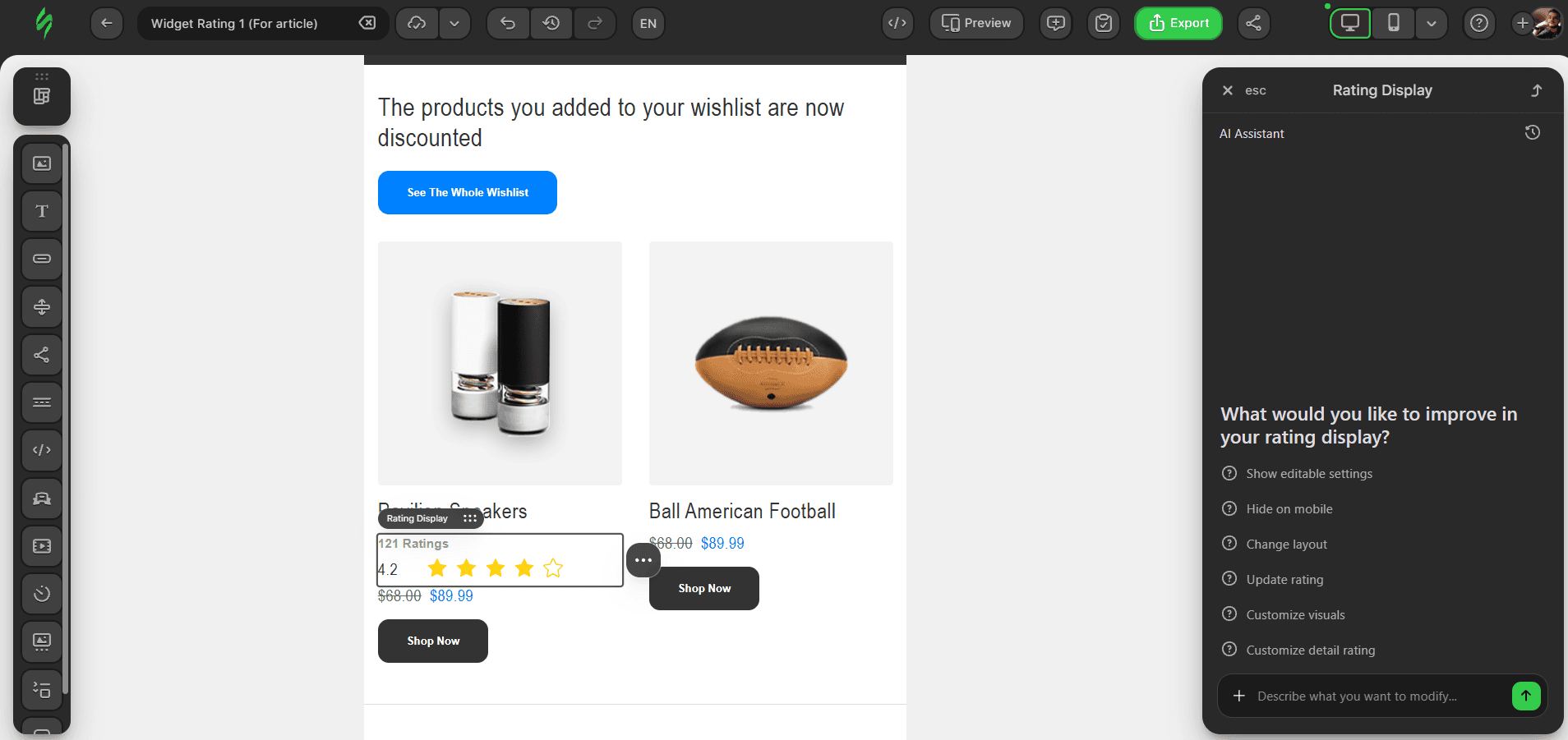 Basic rating display widget Basic rating display widget