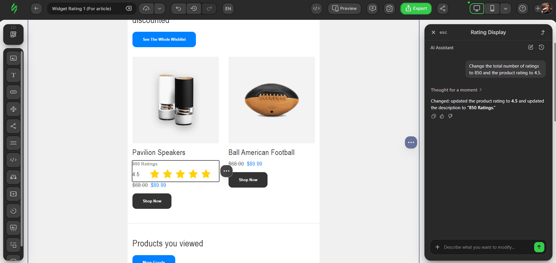 Changed overall rating and reviews number Changed overall rating and reviews number